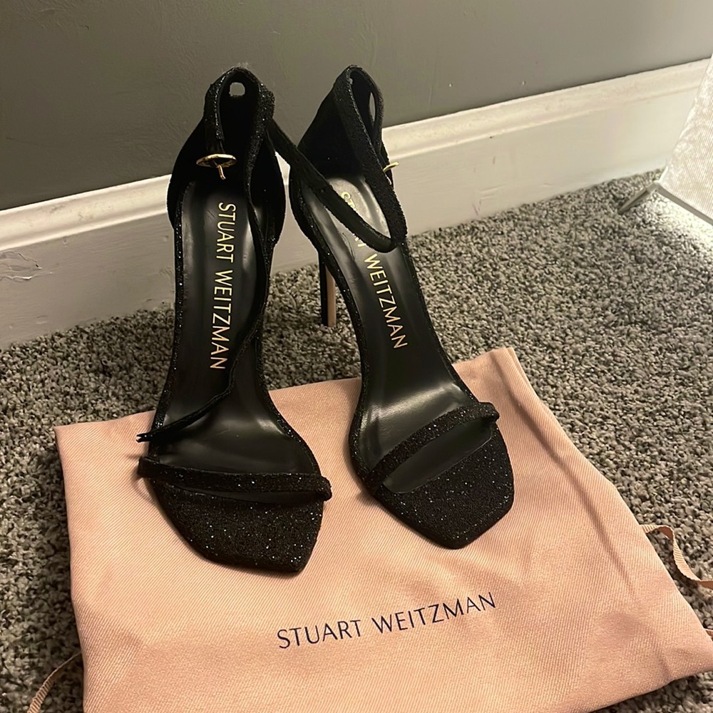 stuart weitzman glitter heels